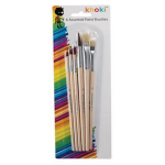 Paint Brush Set - 6 Piece assorted  